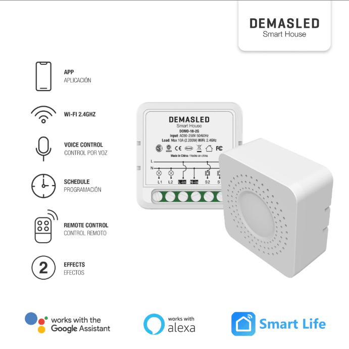 MINI SMART SWITCH WIFI + RF CON 2 CANALES4