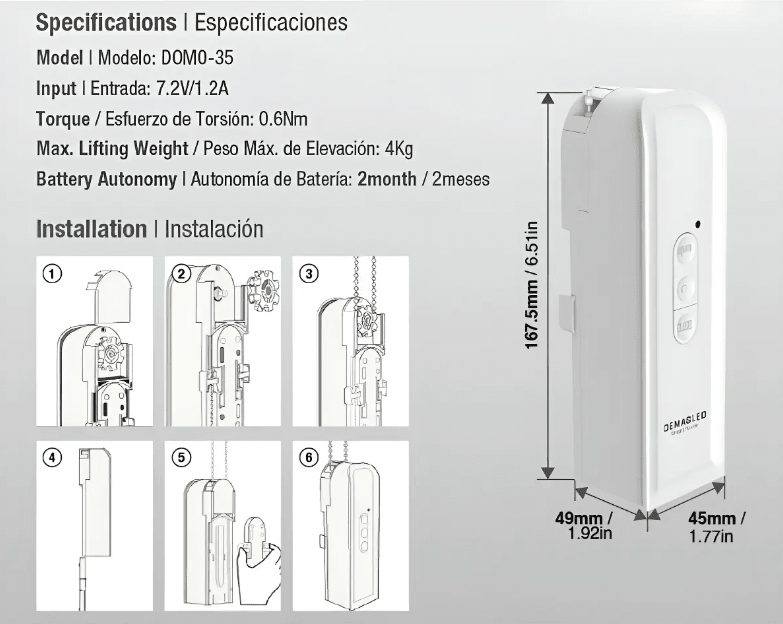 CONTROL INALAMBRICO INTELIGENTE PARA CORTINA ROLLER4