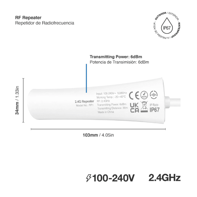 REPETIDOR DE SEÑAL DE RADIOFRECUENCIA DE 2.4GHZ3