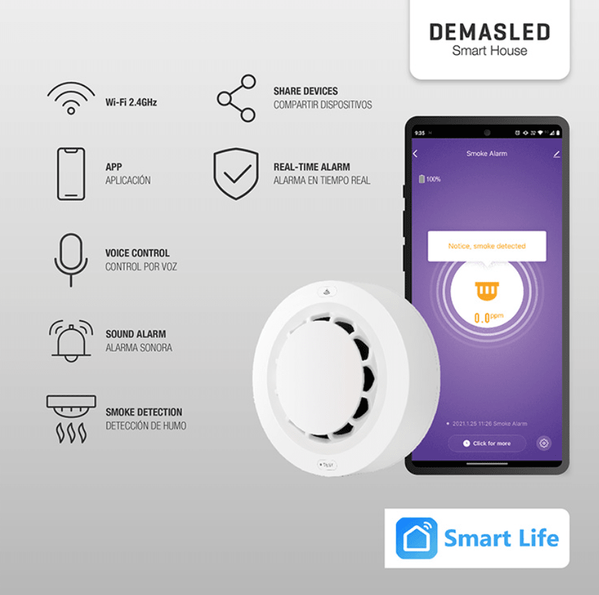SENSOR DETECOR DE HUMO SMART WIFI FOROELECTRICO1