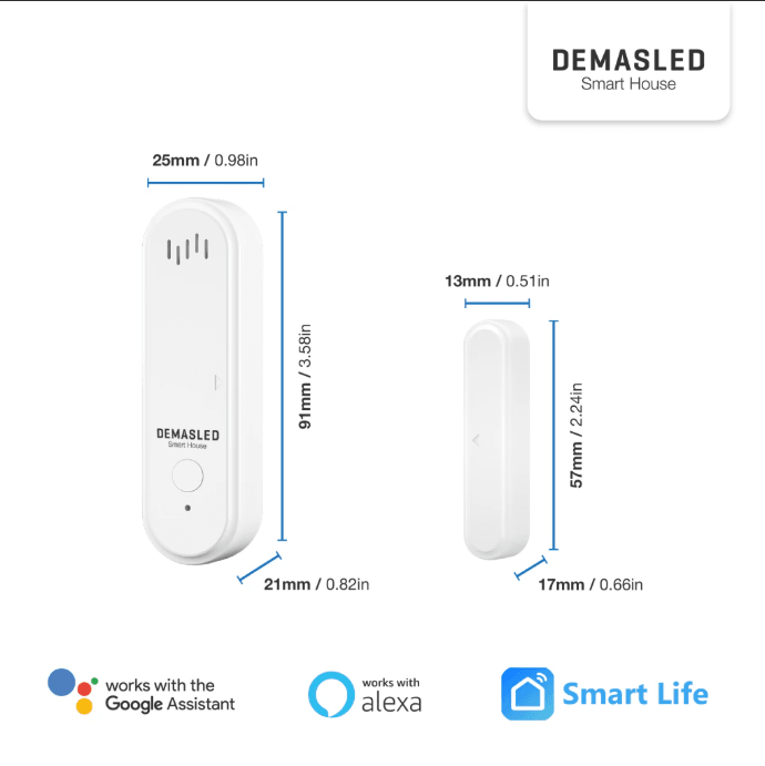 SENSOR SMART WIFI MAGNETICO CON SIRENA 2.4GHZ5