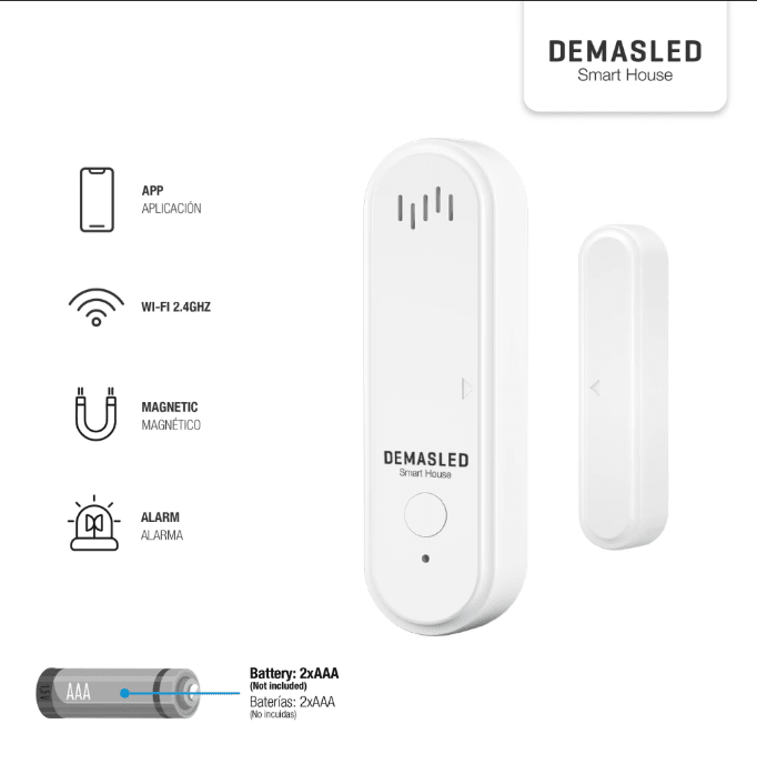 SENSOR SMART WIFI MAGNETICO CON SIRENA 2.4GHZ3
