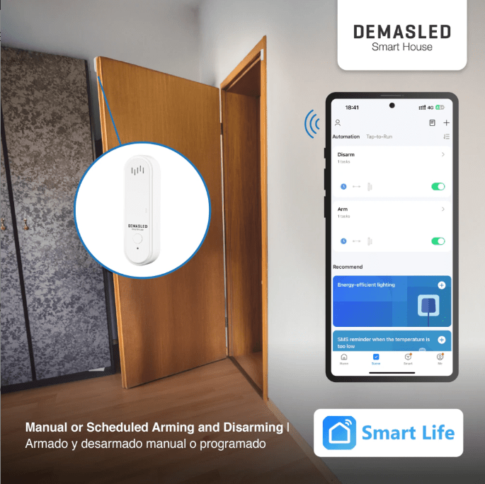 SENSOR SMART WIFI MAGNETICO CON SIRENA 2.4GHZ2