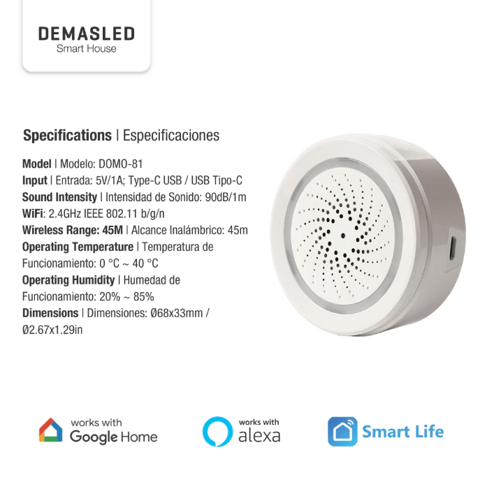 SIRENA DE ALARMA SMART WIFI5