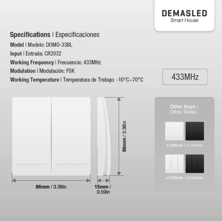 TECLA INALÁMBRICA RF 2 EFECTO SMART HOUSE4