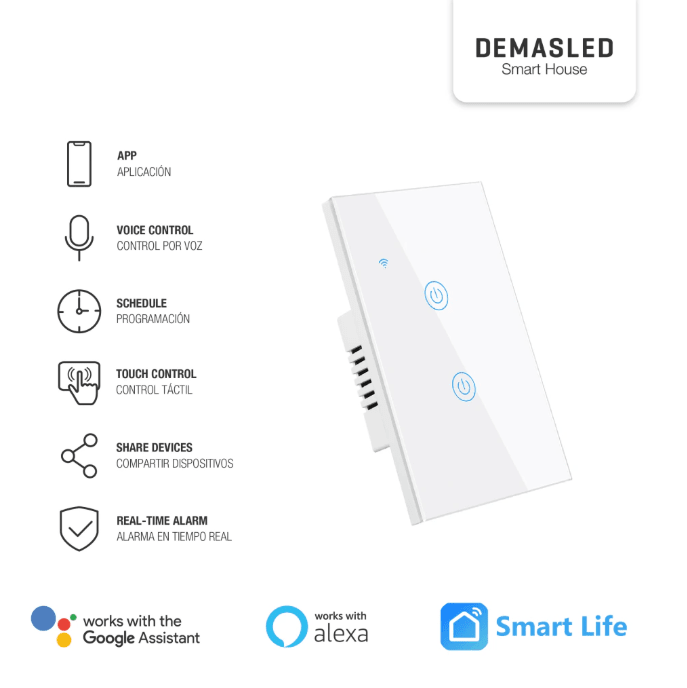 TECLA SMART DE MURO TACTIL COLOR BLANCO3