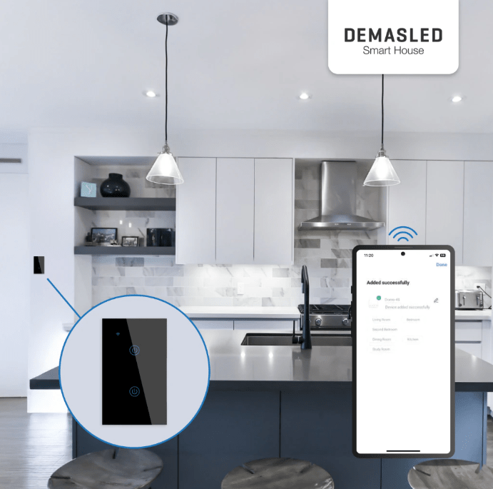 TECLA SMART DE MURO TÁCTIL COLOR NEGRO 10A2