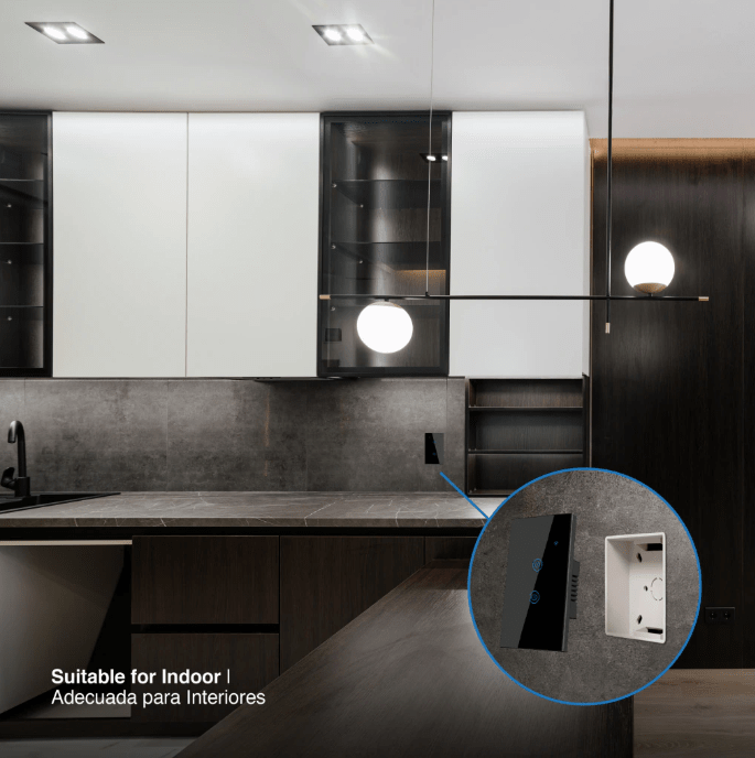 TECLA SMART DE MURO TÁCTIL COLOR NEGRO 10A1