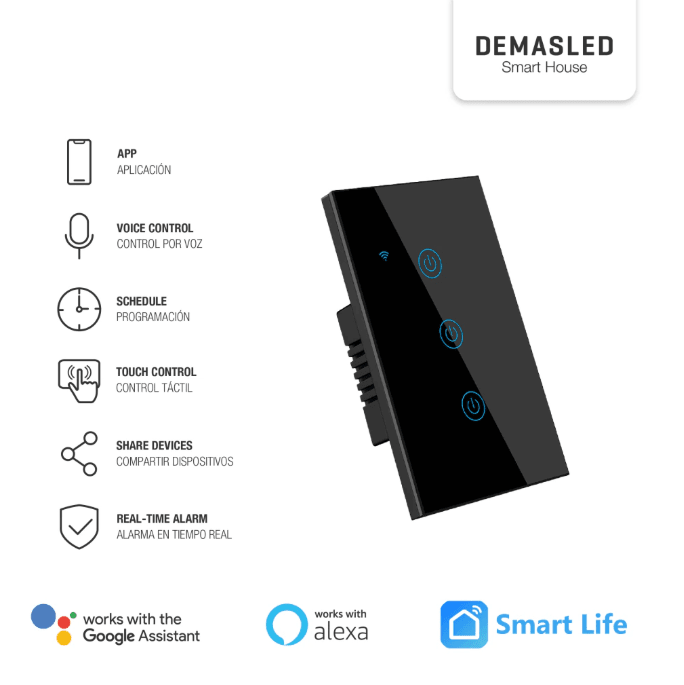 TECLA SMART DE MURO TACTIL COLOR NEGRO5
