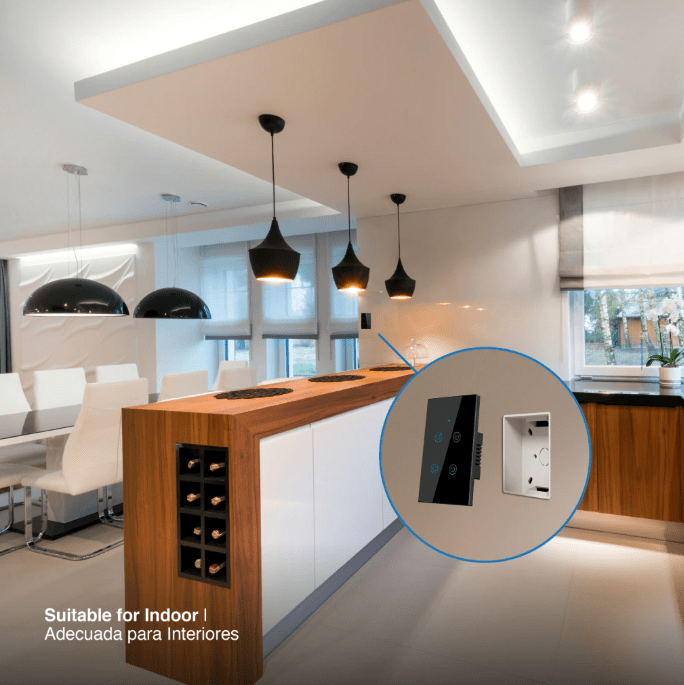 TECLA SMART TACTIL DE MURO COLOR NEGRO2