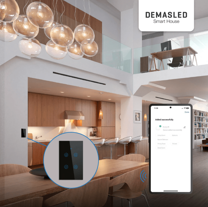 TECLA SMART TACTIL DE MURO COLOR NEGRO1
