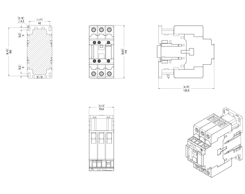 CONTACTOR CWB 3 POLOS 50A 110V2
