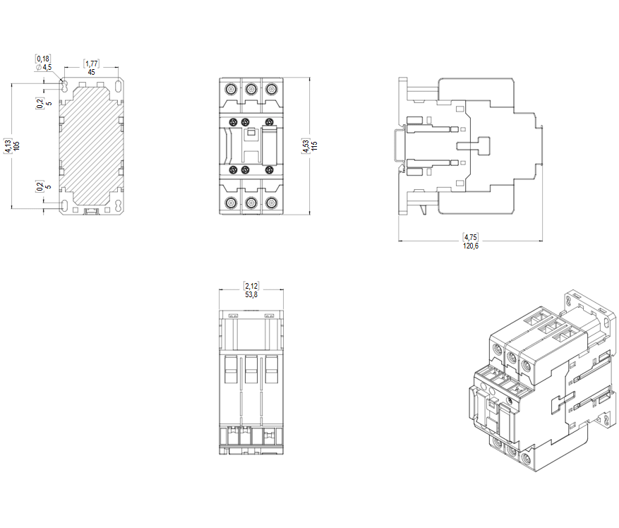CONTACTOR CWB 3 POLOS 80A 24VDC1