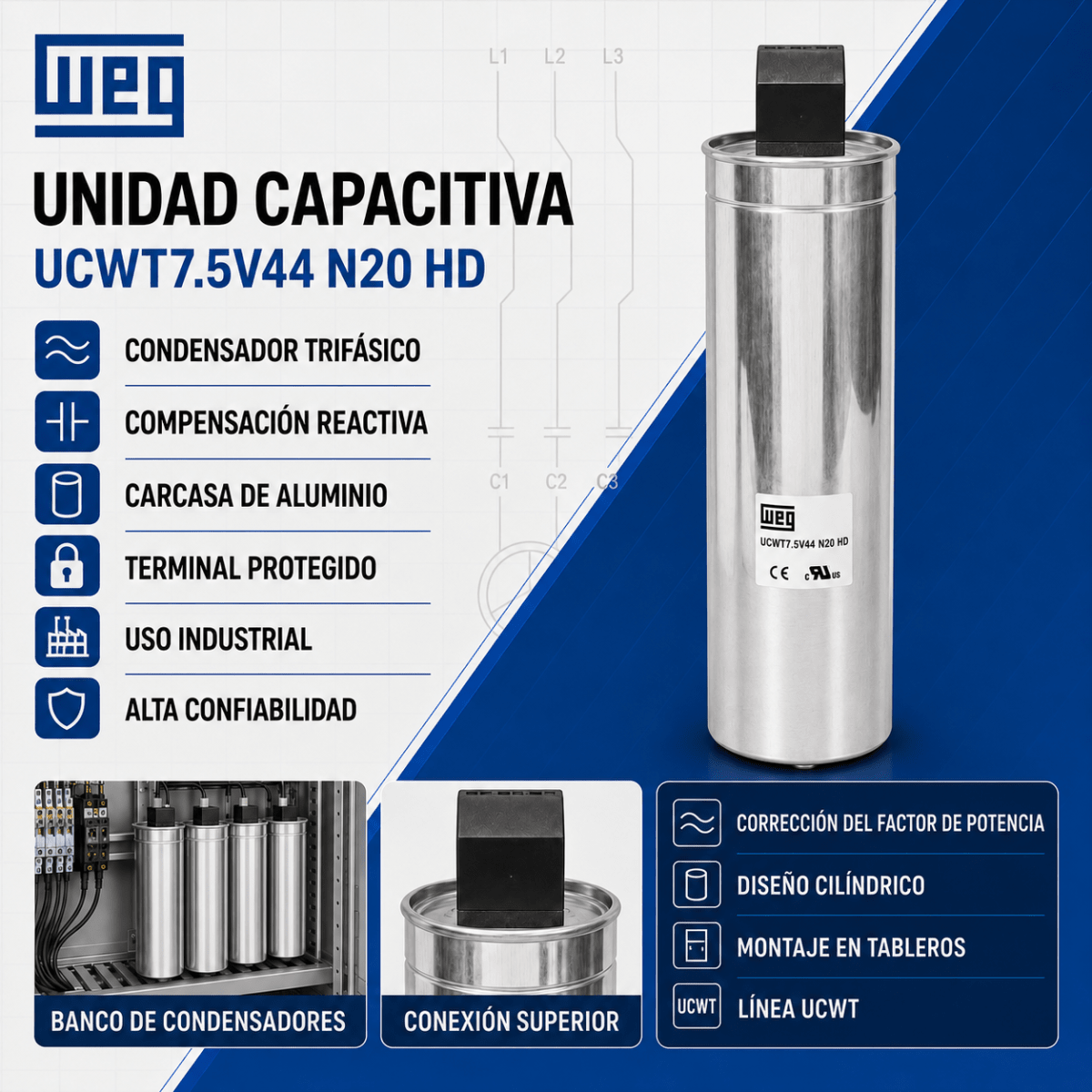 CONDENSADOR 7,5KVAR 400V IP20 1
