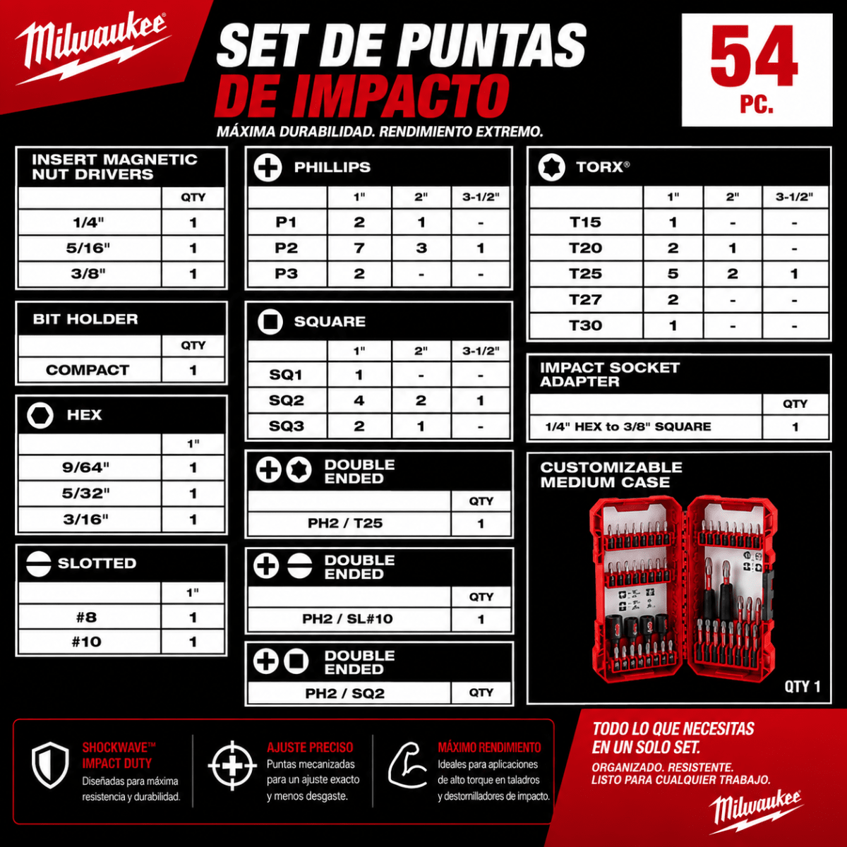 SET 54 PCS DE BROCAS PARA DESTORNILLADOR2