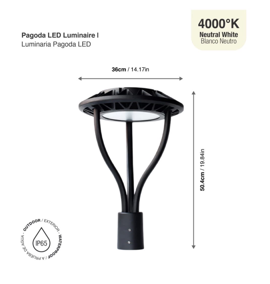 LUMINARIA VIAL PAGODA 100W 4000K IP65 NEGRA 250VAC 0