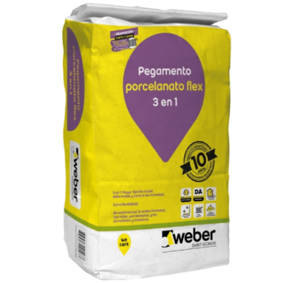 Pegamento Porcelanato Flex 3 en 1 25Kg