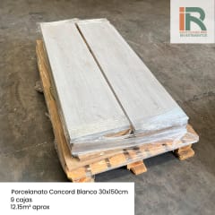 Porcelanato Concord Blanco Mate 30x150 12.15m2 9 cajas