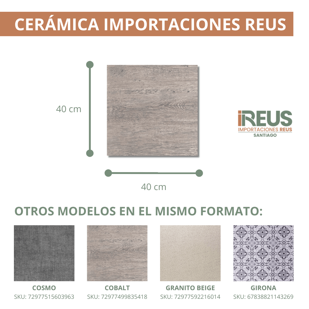 CERAMICA 40X40 $6.990xm² c/iva - COBALT | Importaciones Reus Santiago