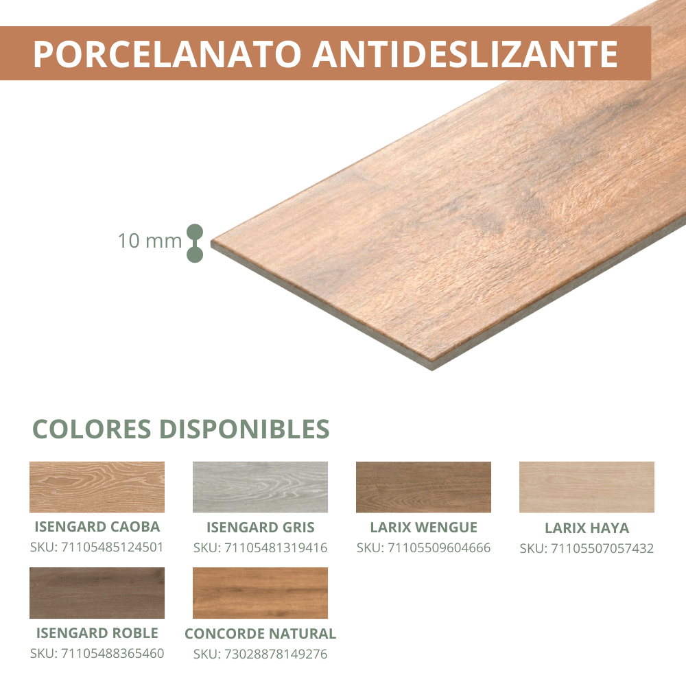 Porcelanato Antideslizante 30x150cm $19.990 c/iva xm² - Isengard