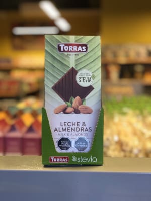 Chocolate de Leches, Almendras y Stevia 100gr Chocolate de Leches, Almendras y Stevia 100gr