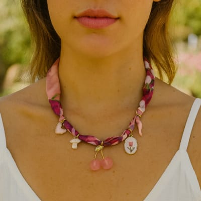 Collar Silk Pink Garden2