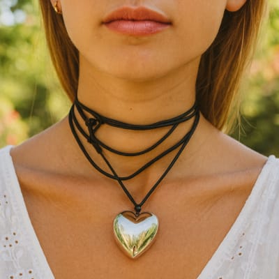 Collar Corazón Plateado3