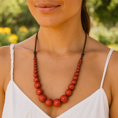 Collar Bolas Terracota3