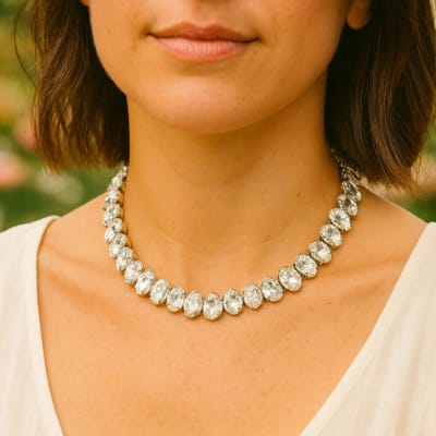 Collar Gemas Crystal Silver Drop3