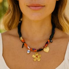 Collar Silk Green Sun