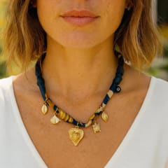 Collar Silk Navy Charms