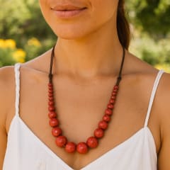 Collar Bolas Terracota