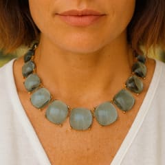 Collar Gemas Azul Hielo