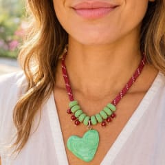 Collar Rope Green Heart