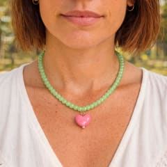 Collar Mint Heart Glossy