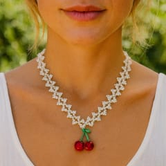 Collar Cereza Pearl Blossom
