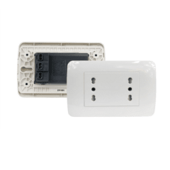 TOMA CORRIENTE DUPLEX 10/16A 250V BLANCO ARMADO