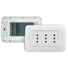 TOMA CORRIENTE TRIPLEX 10A 250V BLANCO ARMADO