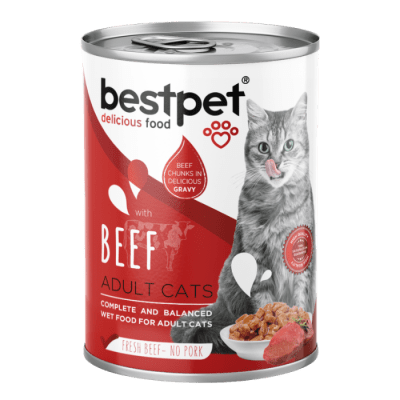 Lata Premium Bestpet Cat Trozos de Carne 400 g1