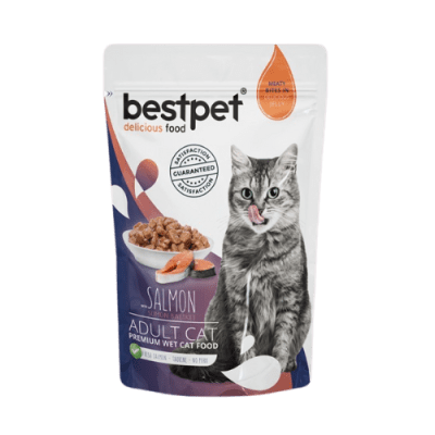 Sobrecito Premium Bestpet Cat Trozos de Salmón 85g1