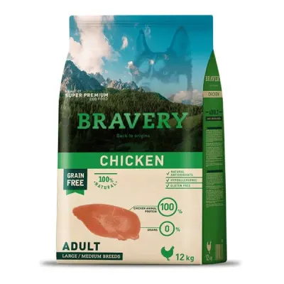 BRAVERY CHICKEN ADULT LARGE MEDIUM BREEDS 12 KG1