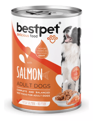 Lata Premium Bestpet DOG Trozos de Salmón 400g1
