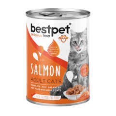 Lata Premium Bestpet Cat Trozos de Salmón 400g