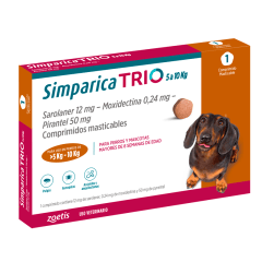 SIMPARICA TRIO CARAMELO 5,1 a 10 kg X 1 TAB