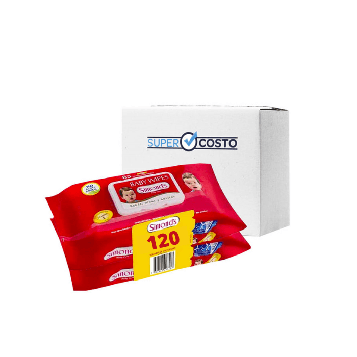 Caja 12 Packs Toallitas Húmedas Roja 2x60 un. Simond's