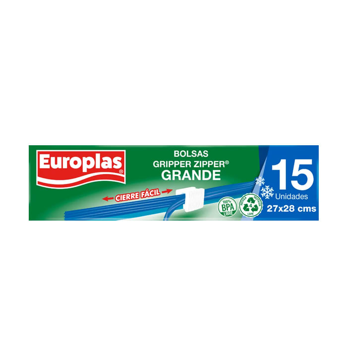 Bolsas Herméticas 27x28 Grandes 15 un. Europlas
