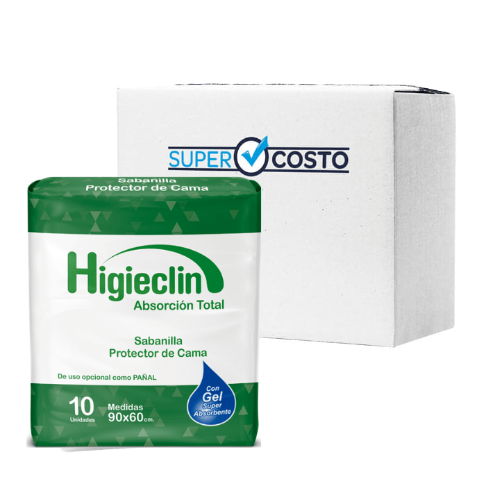 Caja 8 Paquetes Sabanilla Protector Cama 10 Un. Higieclin