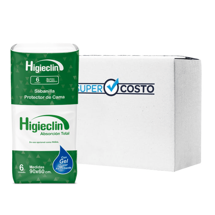 Caja 10 Paquetes Sabanilla Protector de Cama 6 Un. Higieclin