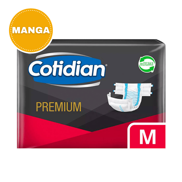 4 Paq Pañal Cotidian Premium Talla M 20 Un + 1 Paq esponja jabonosa 25 un