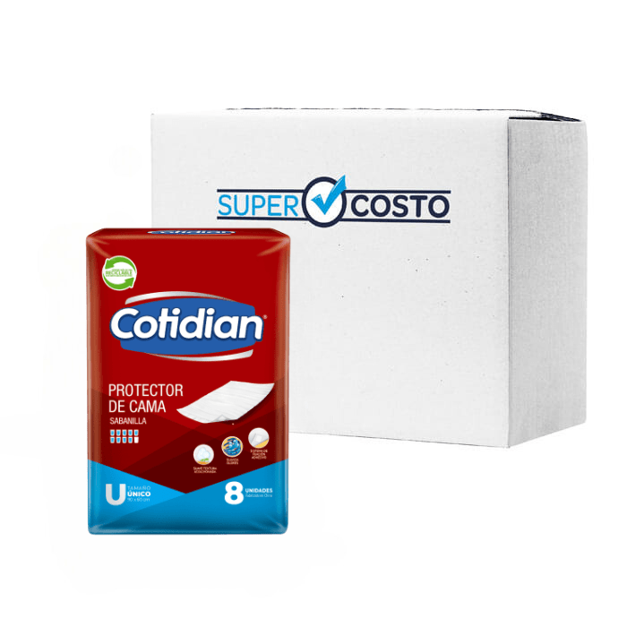 Caja 8 Paquetes Sabanilla Protector de Cama 8 un. Cotidian